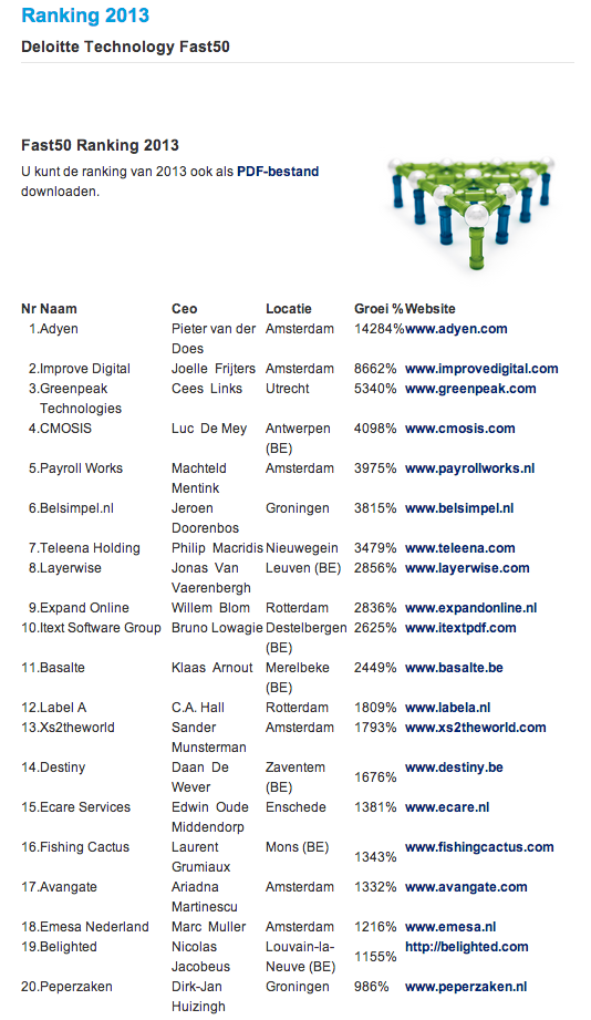 Deloitte ranking 2013